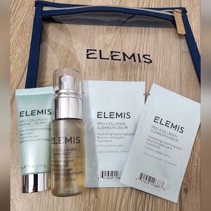 5 Pcs Elemis Pro Collagen Marine Cream, Toning Mist, Cleansing Balm Travel Set